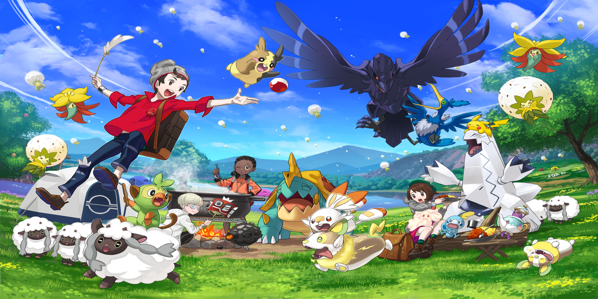 Pokemon Sword and Shield open