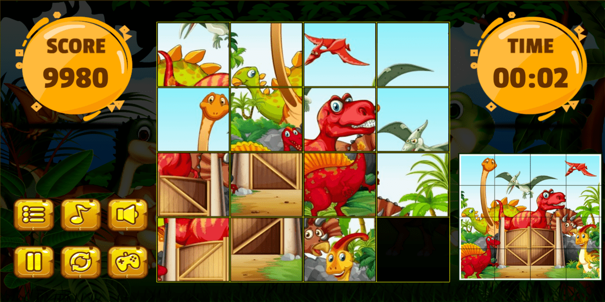 Dino Sliding Puzzles