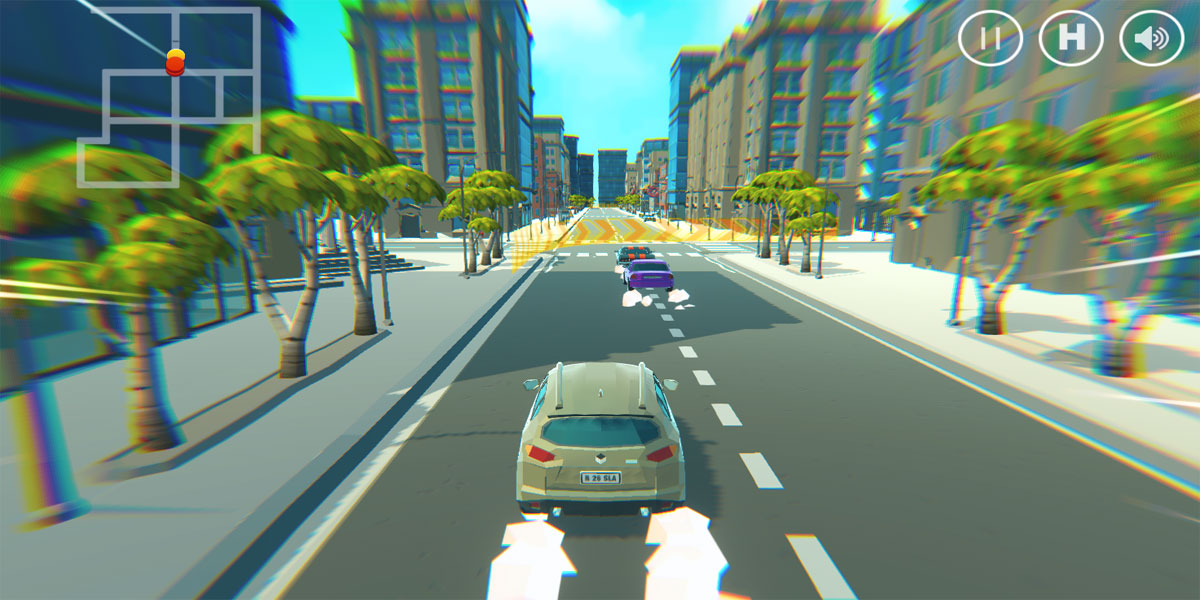 สัมผัสกับประสบการณ์การขับรถที่เสมือนจริง 2 Player 3D City Racer : Y8