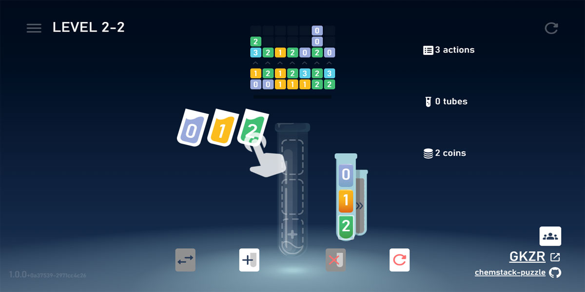 ChemStack Puzzle Puzzle : Y8 เกมไขปริศนาตอบโต้กับตัวเลข