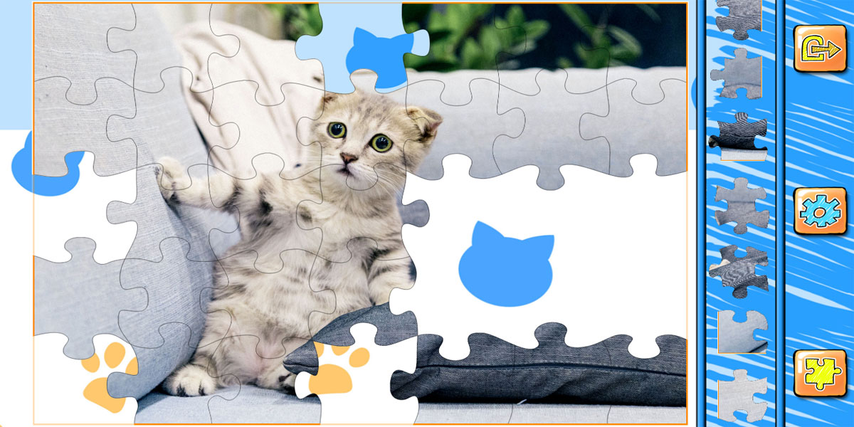 Jigsaw Puzzle Cats & Kitten : Y8 เป็นอีกหนึ่งเกมส์ไขปริศนาตัวต่อที่มีเรื่องราวเกี่ยวกับลูกแมว