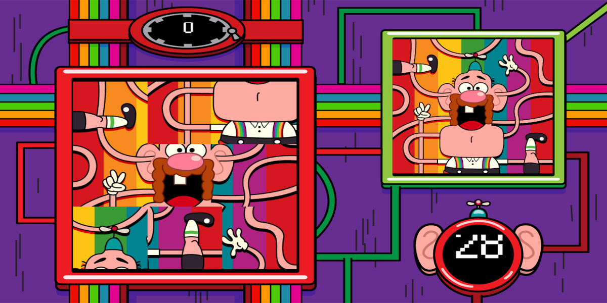 Uncle Grandpa Psychedelic Puzzles : Y8 เกมไขปริศนาเกี่ยวกับตัวละครที่ได้รับความนิยมอย่างแพร่หลาย