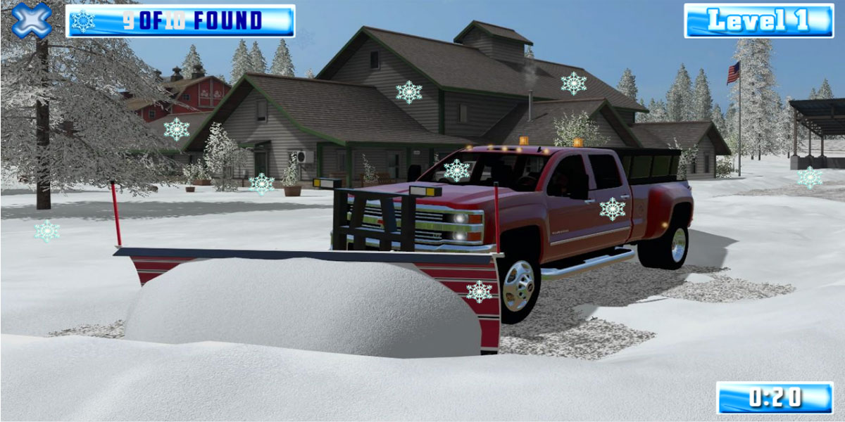 Hidden Snowflakes in Plow Trucks : Y8 ค้นหาเกล็ดหิมะที่ซ่อนอยู่ในรูปภาพ 10 ตำแหน่ง