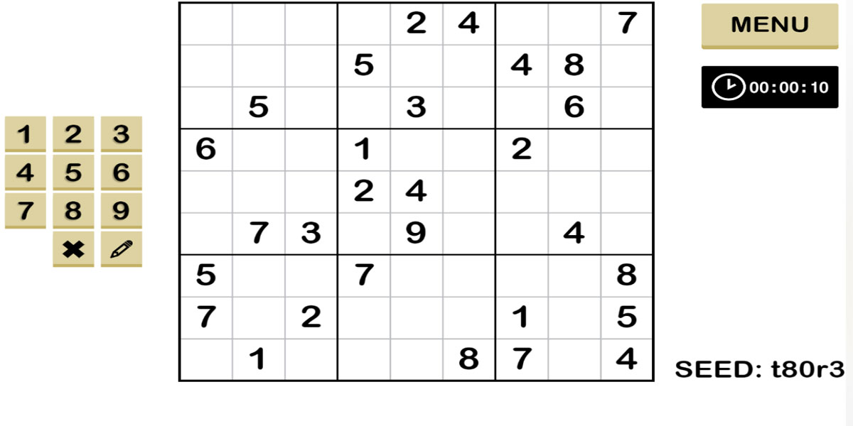 Sudoku Classic : Y8 เพิ่มตัวเลขที่ถูกต้องและไม่ซ้ำกันลงในแต่ละคอลัมน์