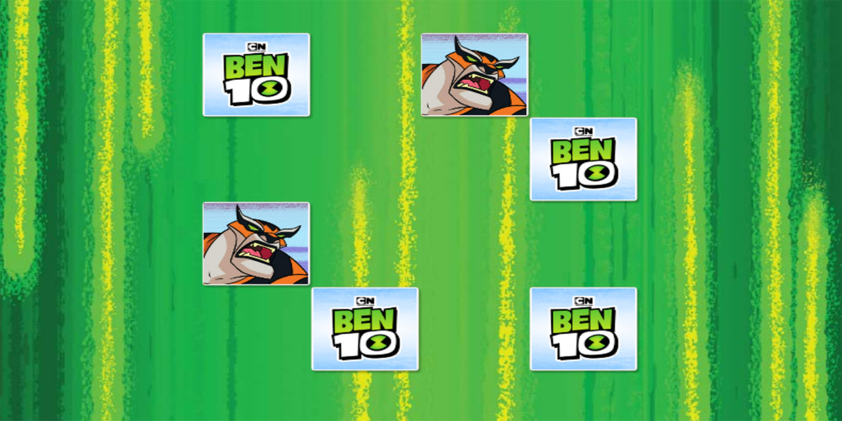 Ben 10: Match Up ! : Y8 จับคู่การ์ดที่มีรูปภาพเหมือนกัน 2 ใบ เพื่อล้างการ์ดเหล่านั้นออกไปจากกระกระดานเกม