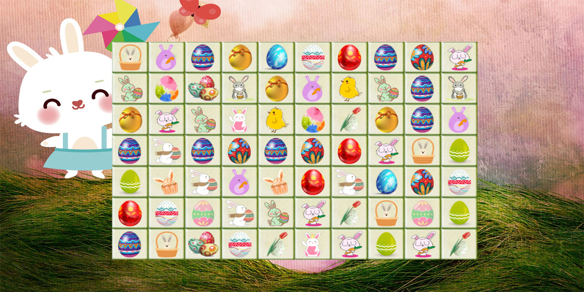 Happy Easter : Y8 เกมจับคู่ไพ่นกกระจอกที่มาในธีมวันอีสเตอร์และหน้าที่ของผู้เล่นภายในเกมคือการเชื่อมต่อรายการอีสเตอร์ 2 รายการ