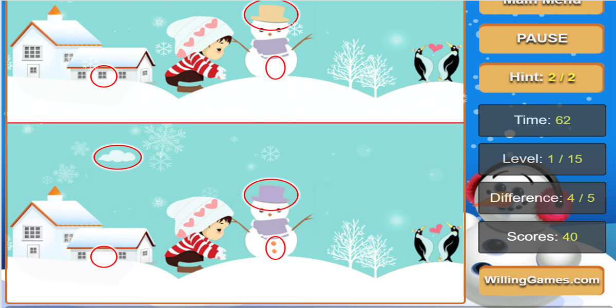 Christmas Spot Differences : Y8 ได้เวลาค้นหาความแตกต่างที่ซ่อนอยู่ในระหว่างสองรูปภาพ