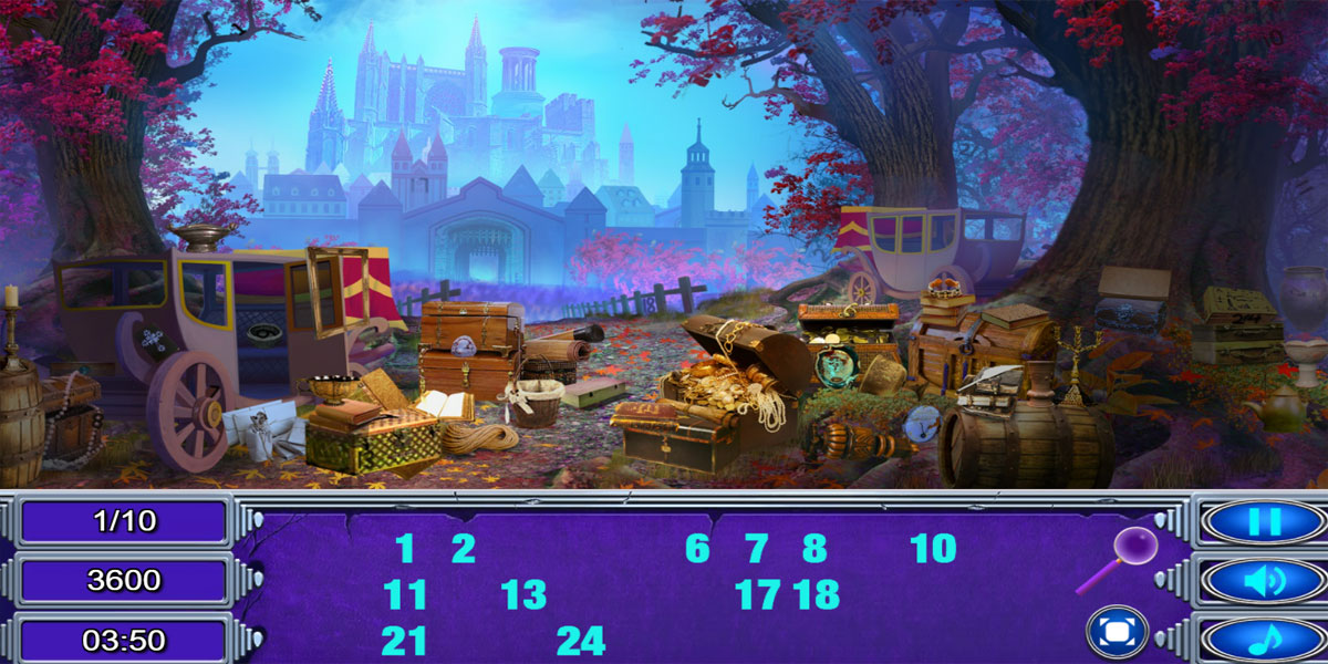 Medieval Castle Hidden Numbers : Y8 สังเกตบนกระดานเกมอย่างรอบครอบและละเอียด