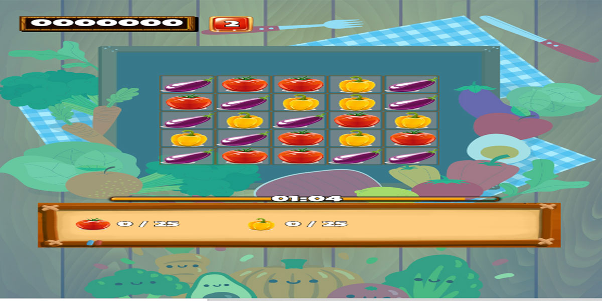 Vegetables Match 3 Deluxe : Y8 เกมจับคู่ผักแสนสนุกที่มาในรูปแบบเกมที่เรียบง่ายและไม่ซับซ้อน