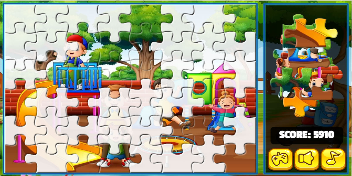 Playing Kids Jigsaw 2